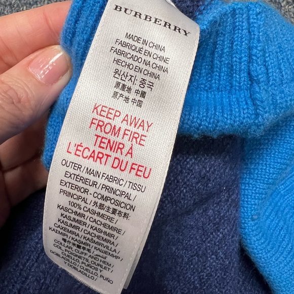 AUTHENTIC BURBERRY 100% CASHMERE SWEATER - Size 18m - Picture 4 of 4